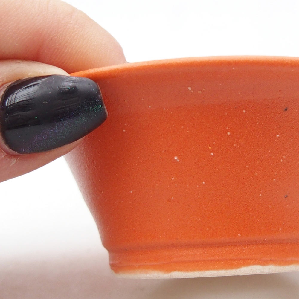 Mini bonsajová miska 7,5 x 7,5 x 3 cm, oranžová