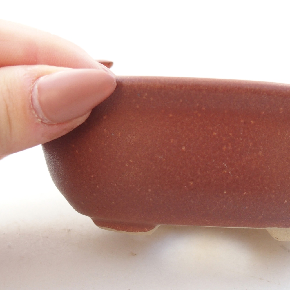 Keramická miska na bonsaje 11 x 9 x 4 cm, hnedá