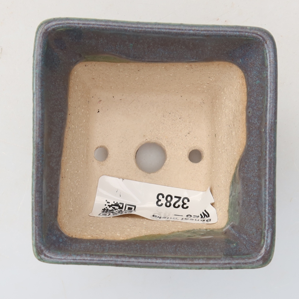 Keramická miska na bonsaje 6,5 × 6,5 × 5 cm, farba sivá