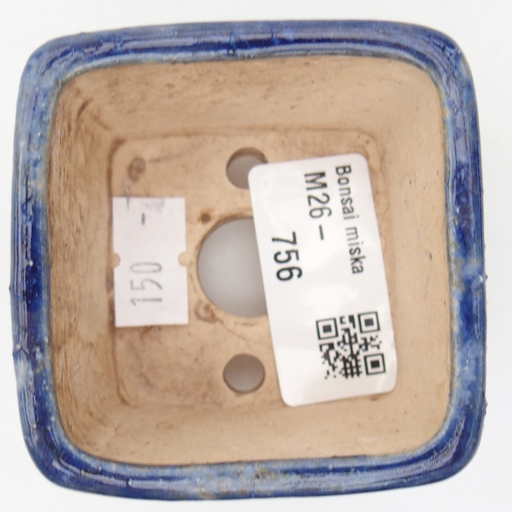 Keramická miska na bonsaje 6 x 6 x 4,5 cm, farba modrá