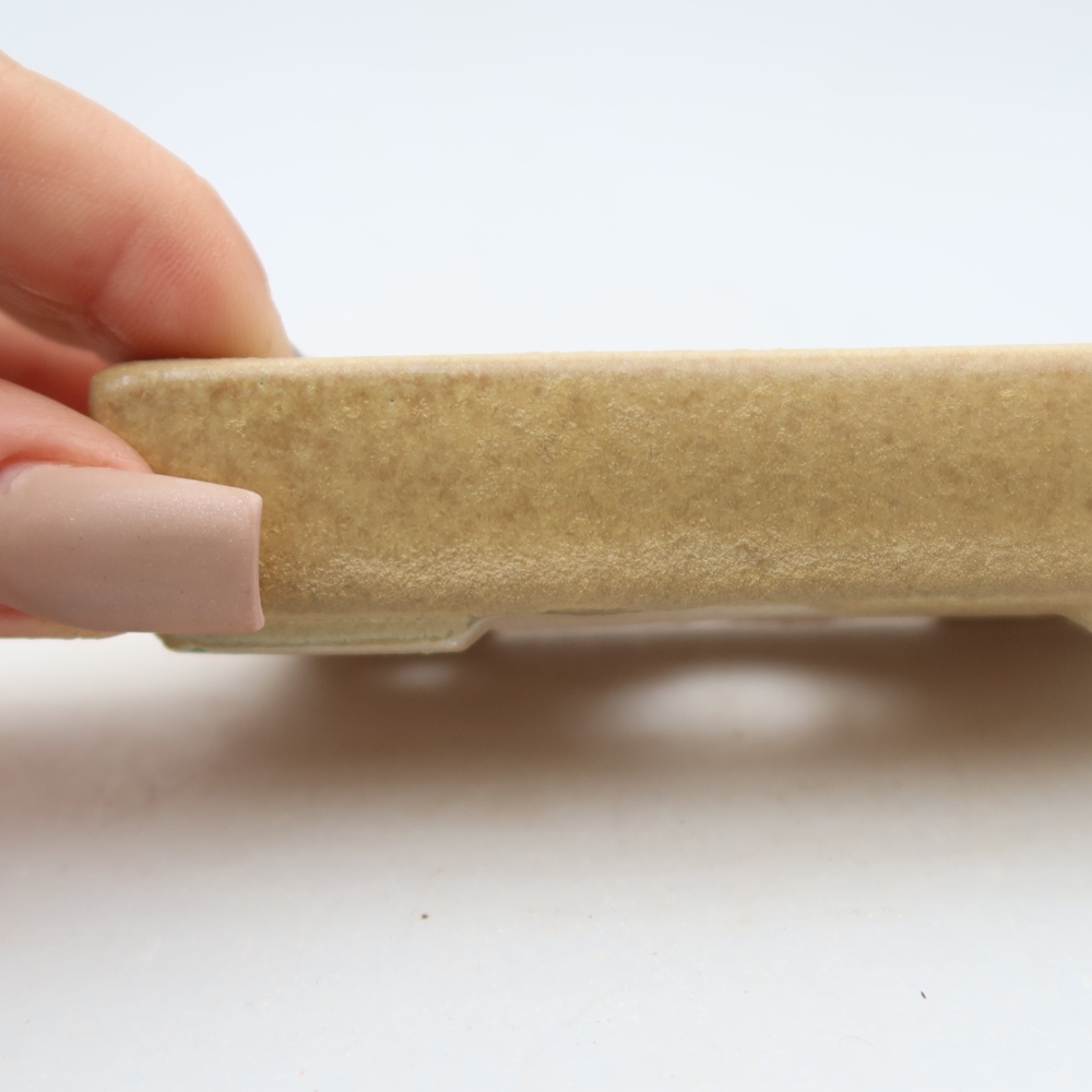 Keramická miska na bonsaje 10 x 7 x 2 cm, farba béžová