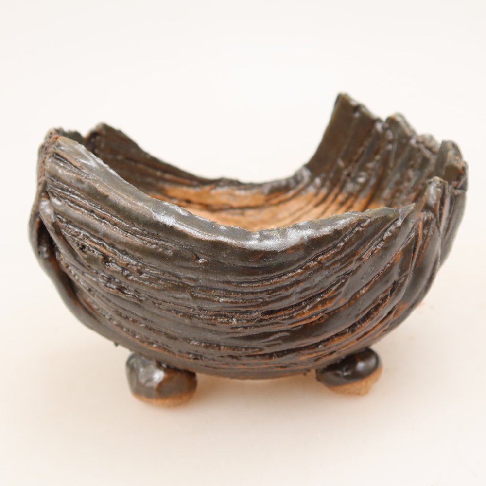 Keramická škrupina  10 x 9,5 x 7 cm, farba hnedozelená