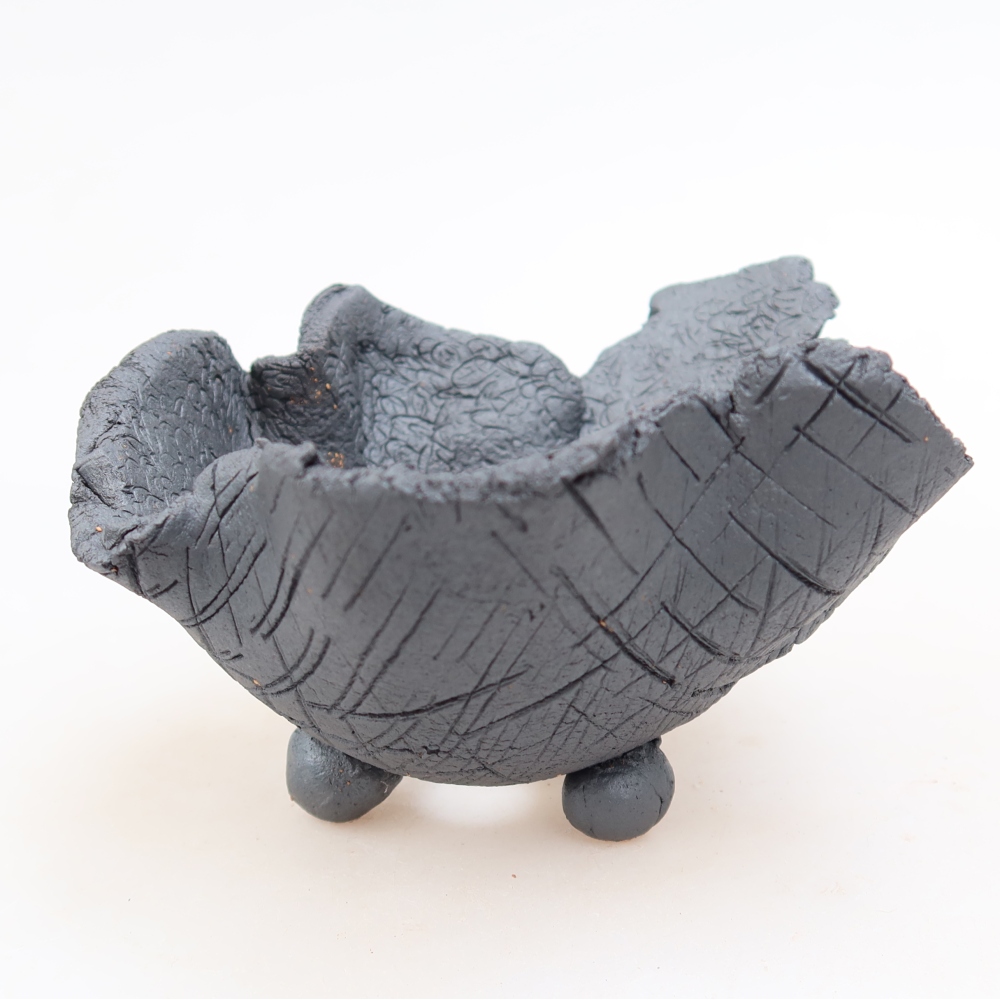 Keramická škrupina  12,5 x 11 x 7,5 cm, farba: kovová