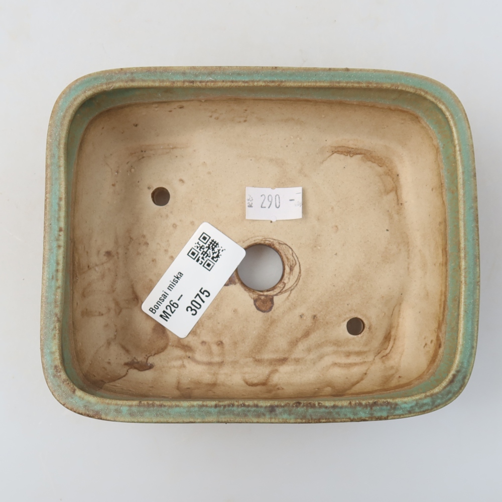 Keramická miska na bonsai 14 x 11,5 x 4,5 cm, farba zelená