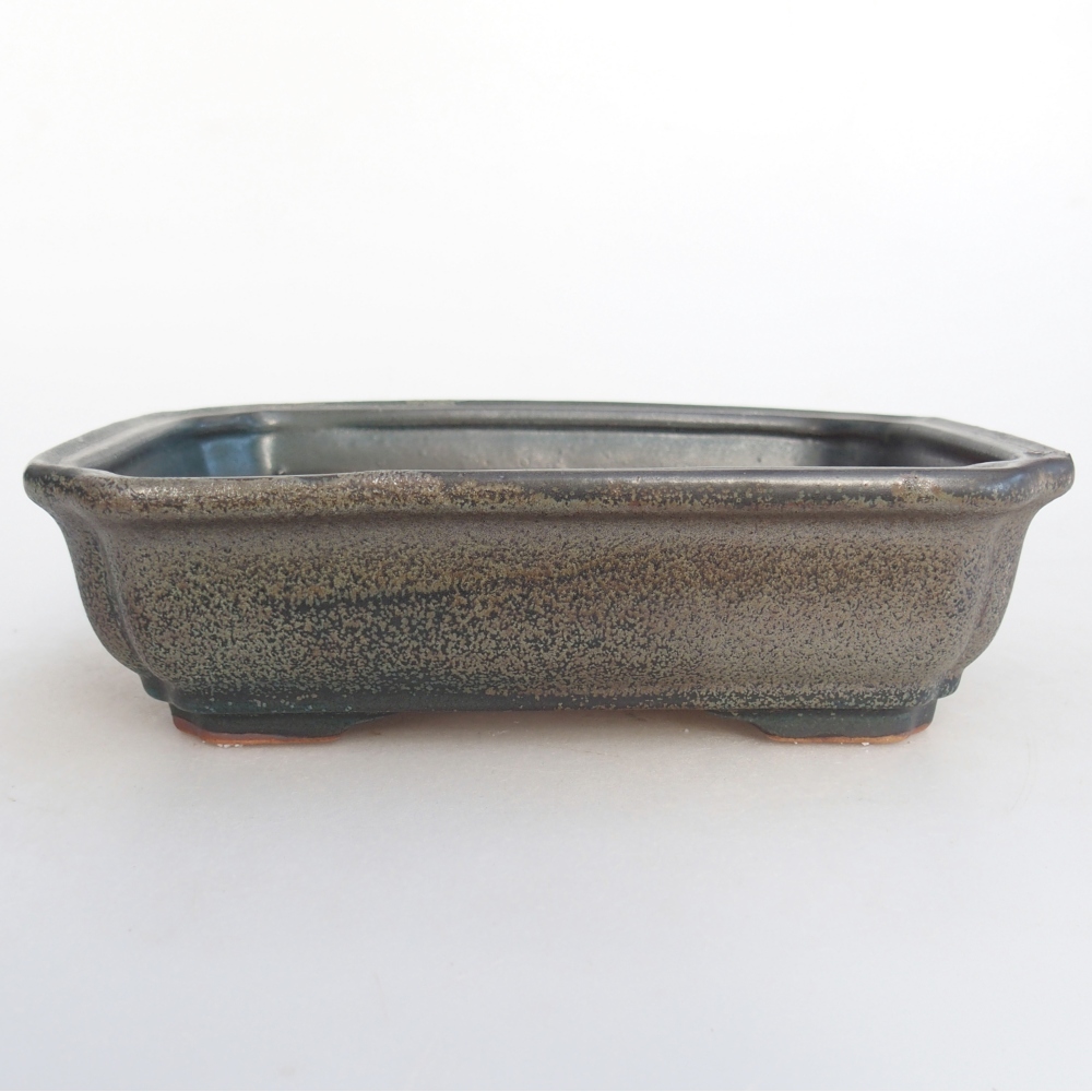 Keramická miska na bonsaje 18 x 13,5 x 5 cm, sivá