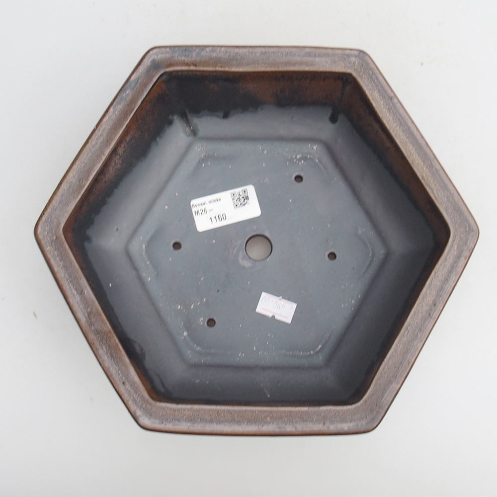 Keramická bonsajová miska 23 x 21 x 7,5 cm, hnedá