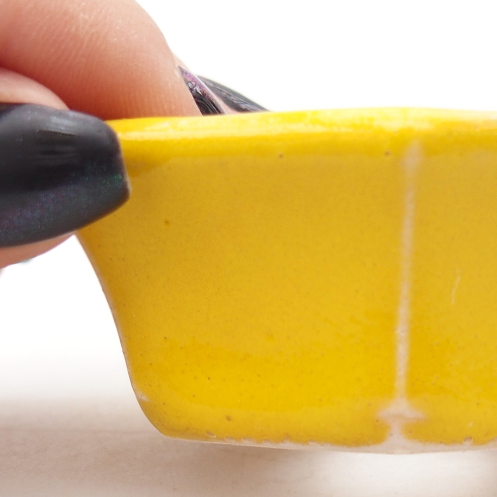 Mini bonsajová miska 6 x 5,5 x 2,5 cm, žltá