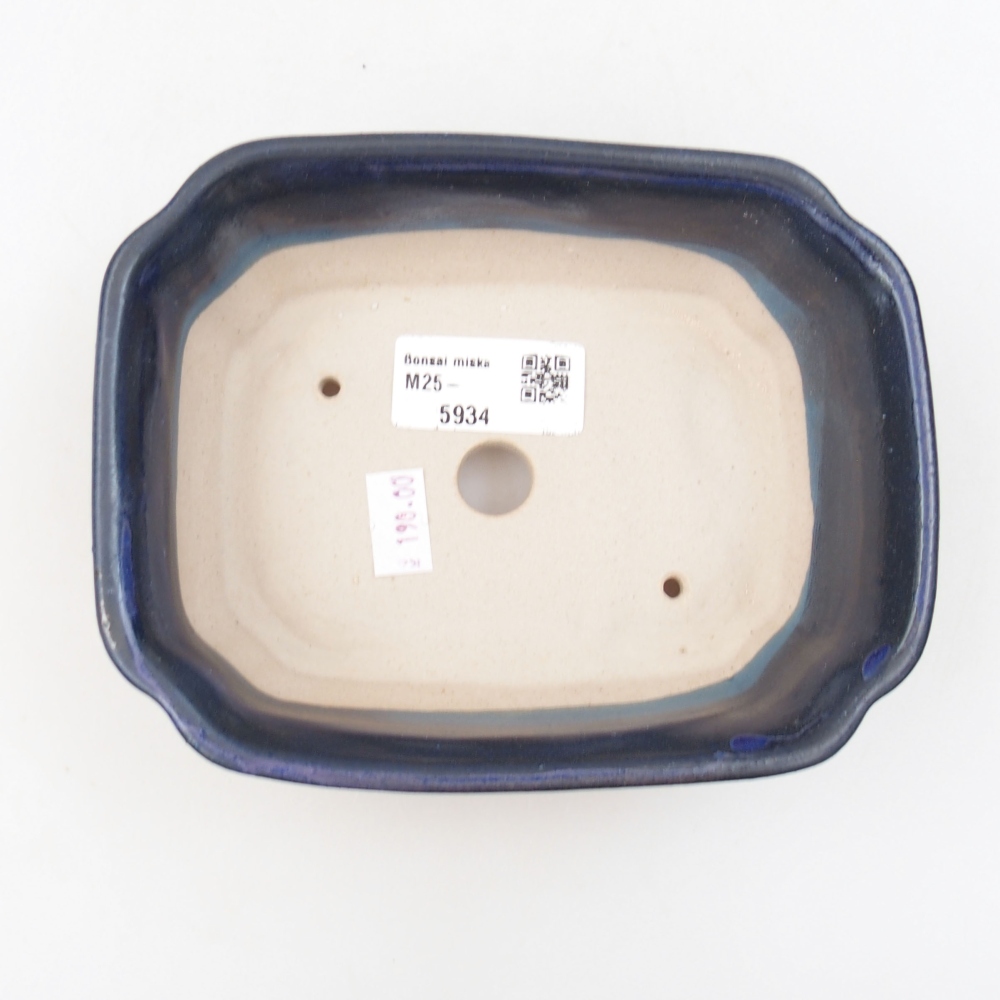 Keramická bonsai miska 16 x 12,5 x 4,5 cm, farba modra