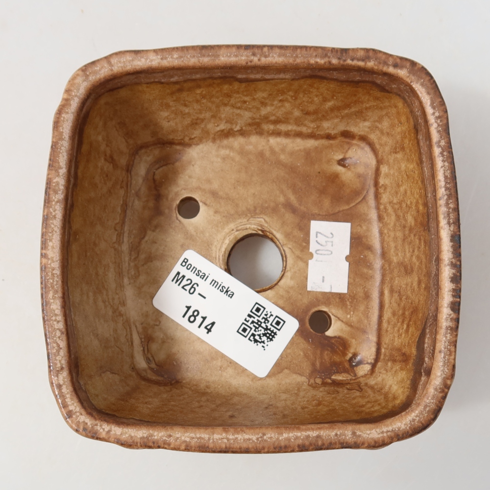 Keramická miska na bonsai 10,5 x 10,5 x 4,5 cm, farba ružová