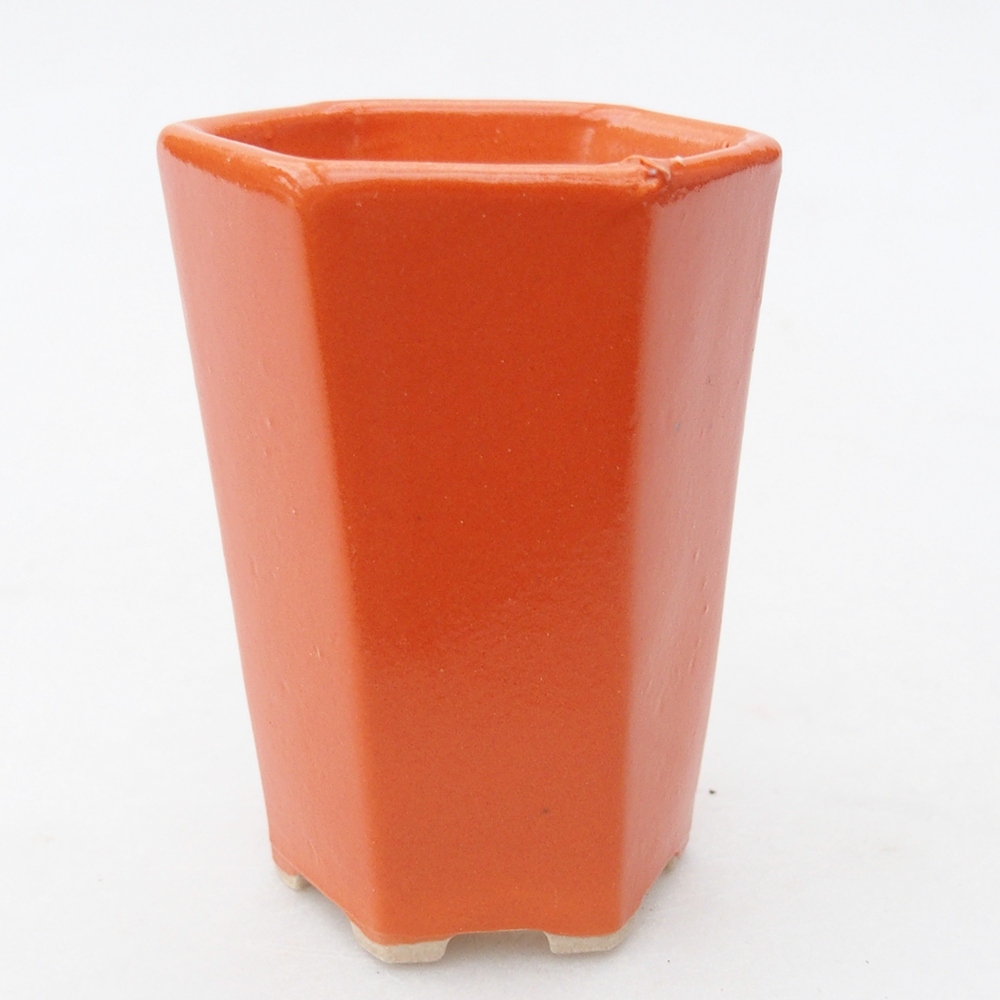 Mini bonsajová miska 5 x 4,5 x 6,5 cm, oranžová