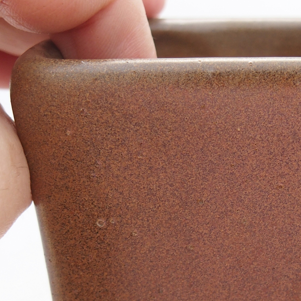 Keramická miska na bonsaje 7 x 7 x 9,5 cm, hnedá