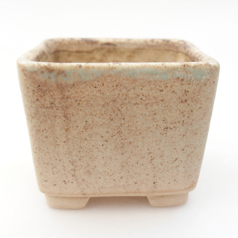 Keramická bonsai miska 6 x 6 x 4,5 cm, farba zelená