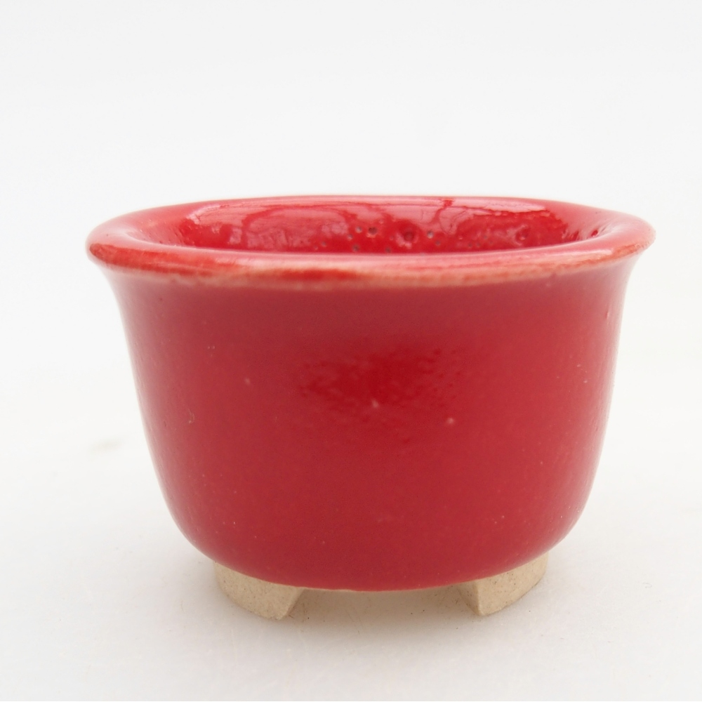 Mini bonsajová miska 4 x 4 x 2,5 cm, farba červená