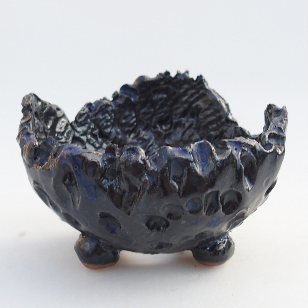 Keramická mušľa 10 x 9 x 7 cm , farba modrá