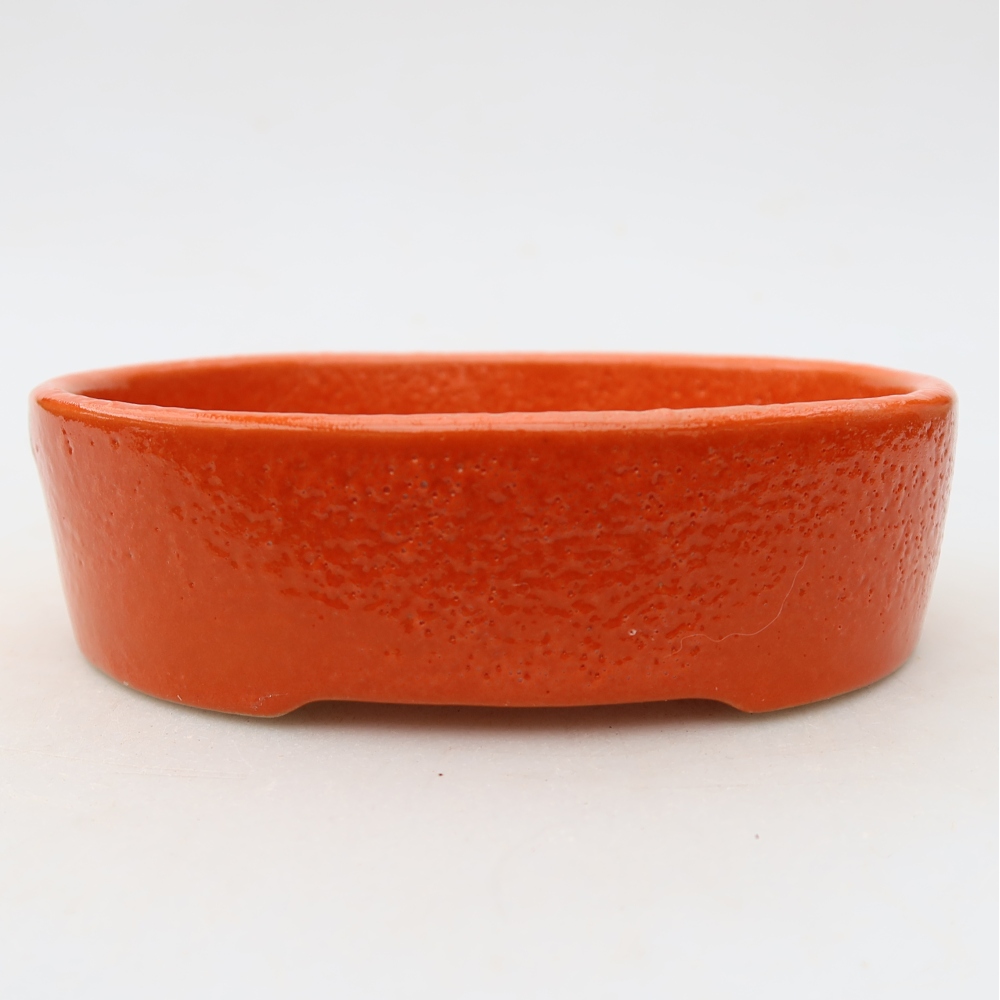 Keramická miska na bonsaje 13 x 10 x 3,5 cm, farba: oranžová