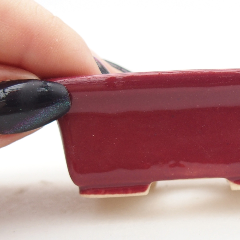 Mini bonsajová miska 6,5 x 4 x 2,5 cm, bordová