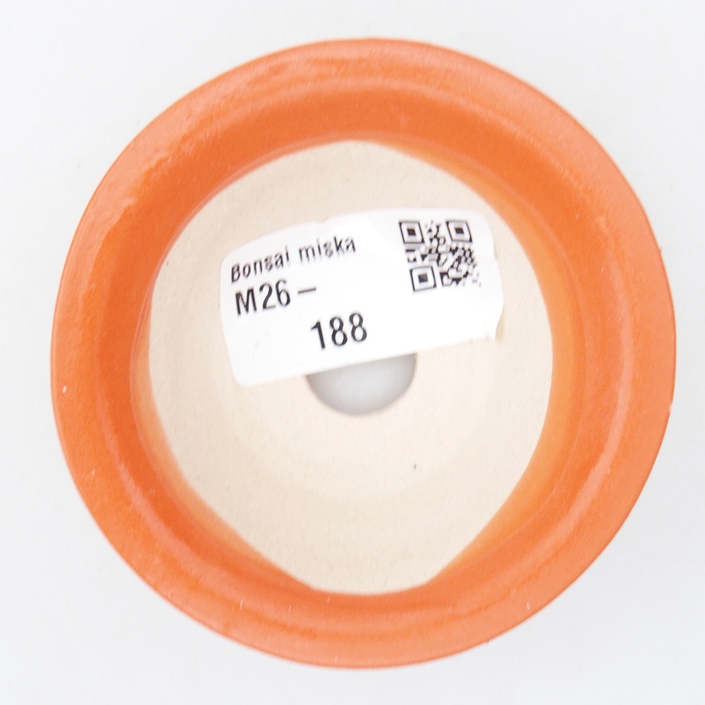 Mini bonsajová miska 7,5 x 7,5 x 3 cm, oranžová