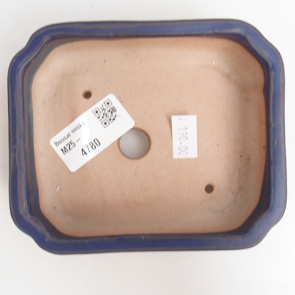 Keramická bonsai miska 12 x 10 x 4 cm, farba  modra