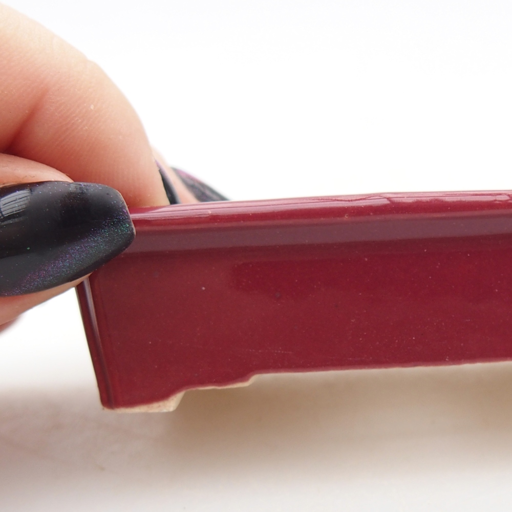 Mini bonsajová miska 7,5 x 5 x 2 cm, bordová