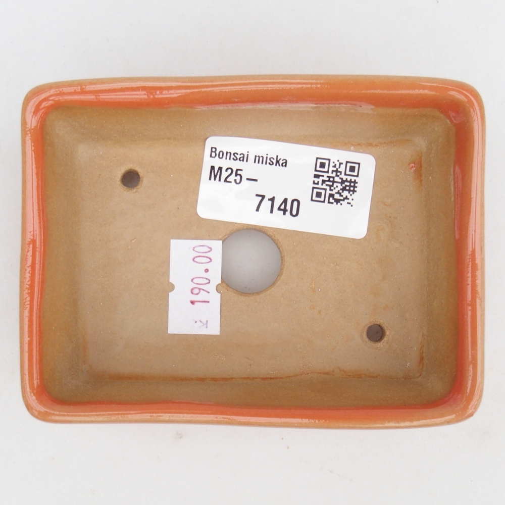 Keramická miska na bonsaje 9,5 x 7 x 3,5 cm, oranžová