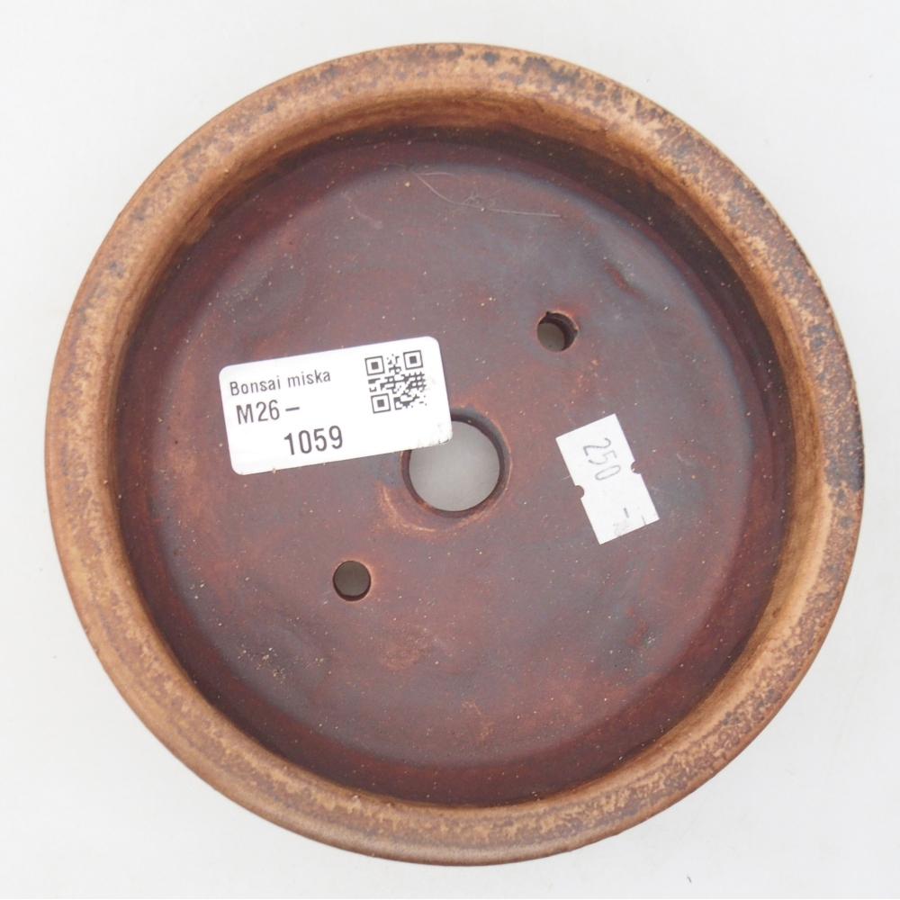 Keramická miska na bonsaje 13,5 x 13,5 x 4 cm, hnedá