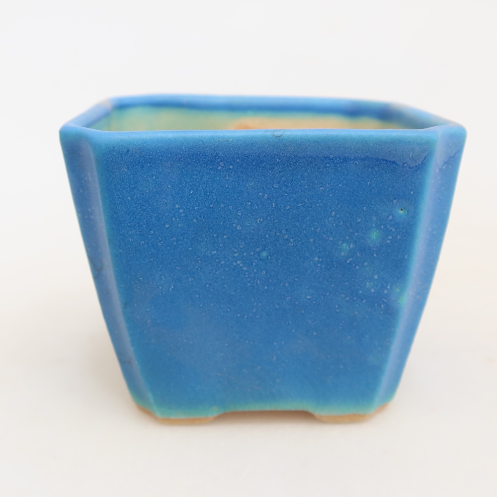 Keramická miska na bonsaje 7 x 7 x 5,5 cm, farba modrá