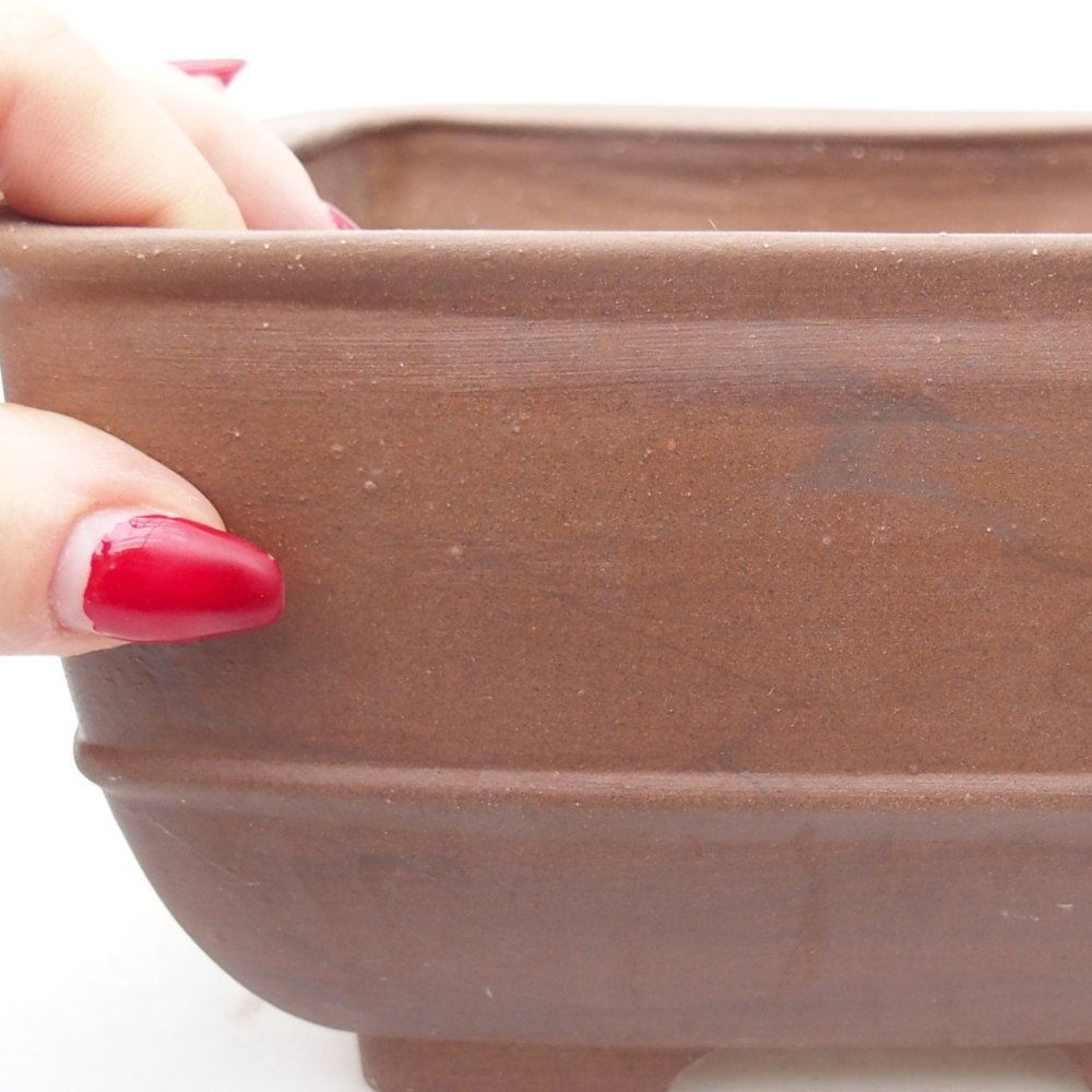 Keramická miska na bonsaje 16 x 16 x 9,5 cm, hnedá