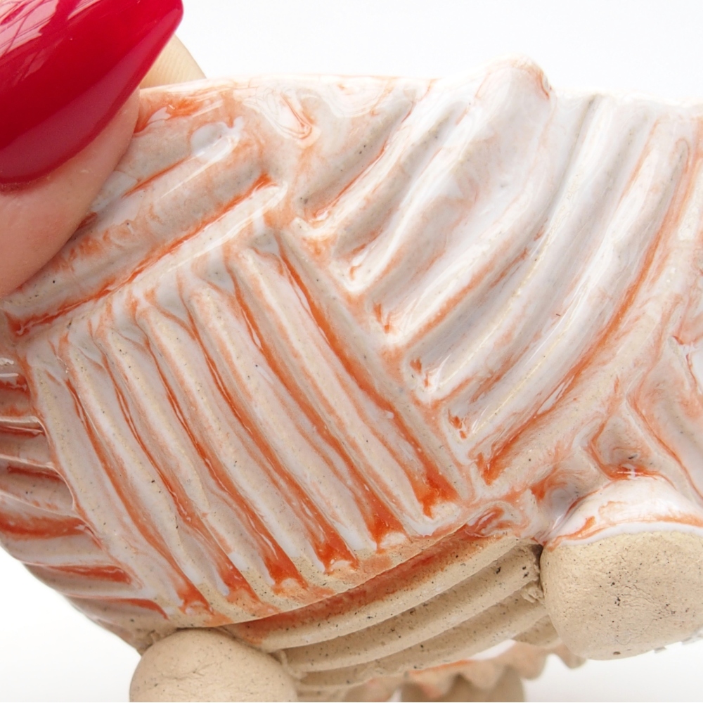 Keramická mušľa 8 x 8 x 4,5 cm , farba oranžová