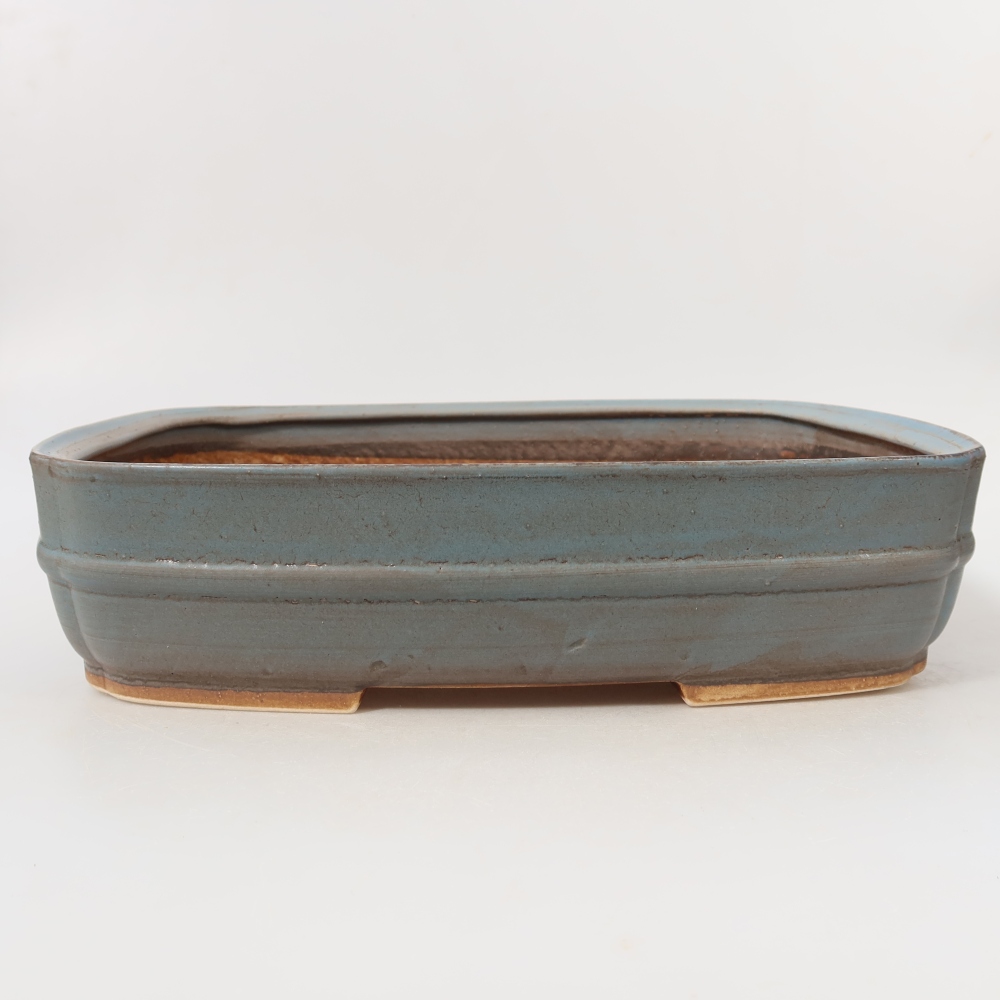 Keramická miska na bonsaje 29,5 x 25 x 7 cm, farba modrá