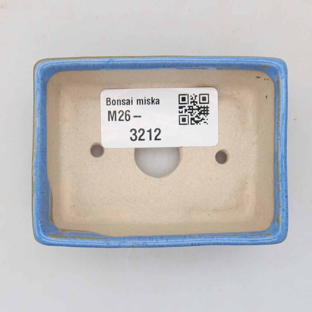 Keramická miska na bonsaje 8 x 6 x 2,5 cm, farba modrá
