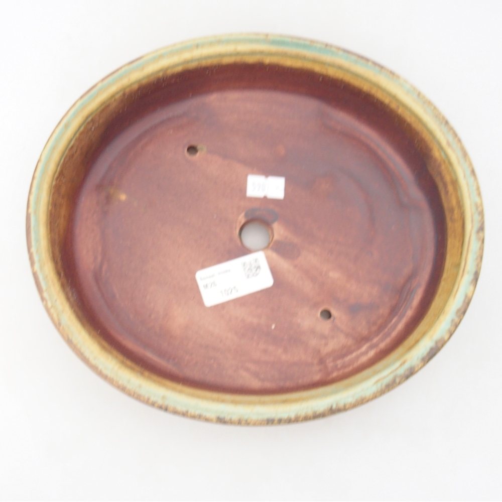 Keramická bonsajová miska 24 x 21 x 5 cm, zelená