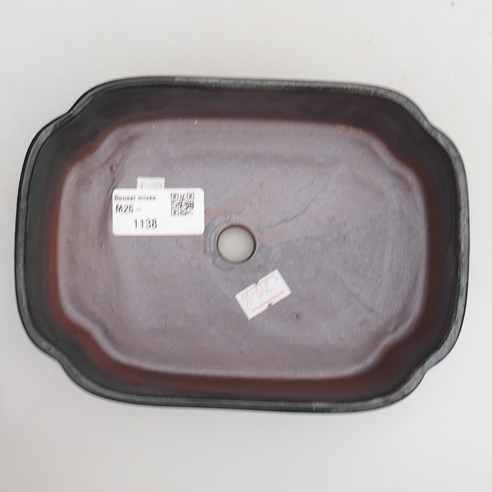 Keramická miska na bonsaje 18 x 13 x 5 cm, zelená