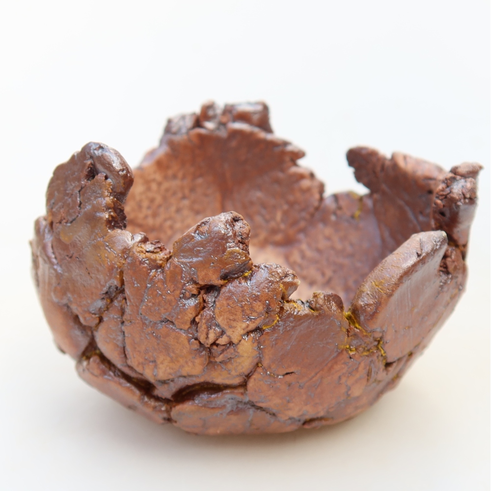 Keramická mušľa 9 x 8 x 6 cm , žltá