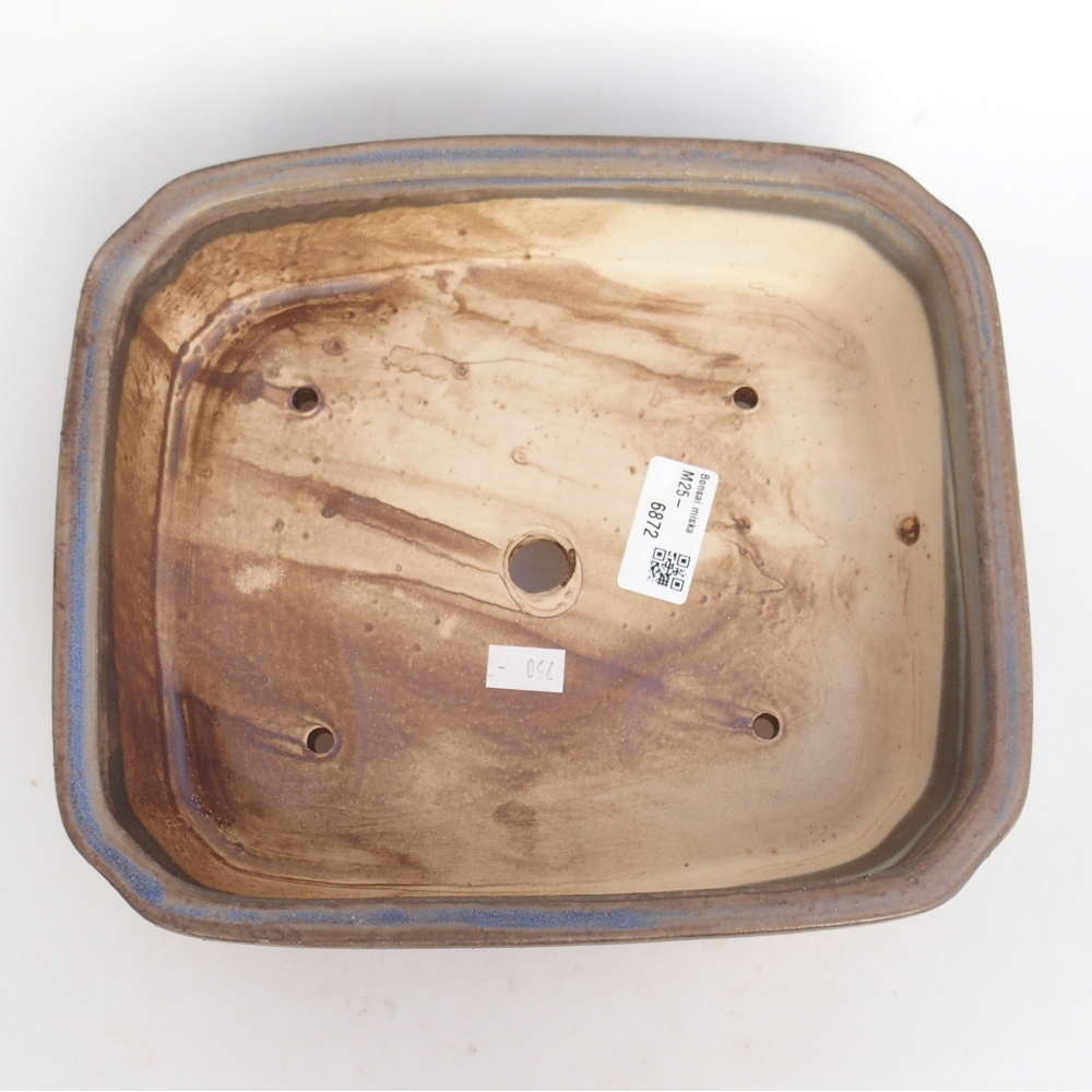 Keramická miska na bonsaje 25 x 21,5 x 6,5 cm, farba modrá