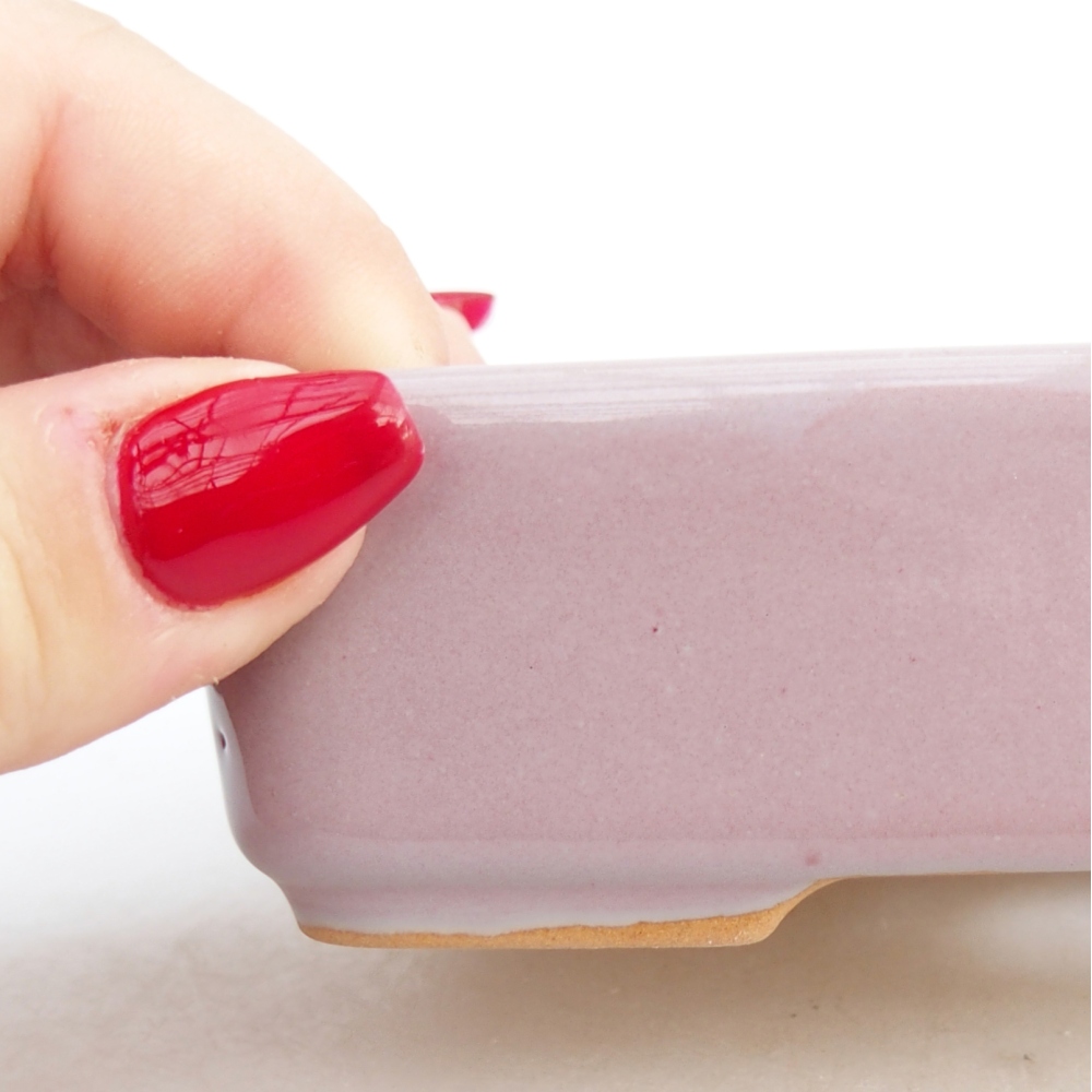 Keramická miska na bonsaje 12,5 x 9,5 x 3,5 cm, ružová