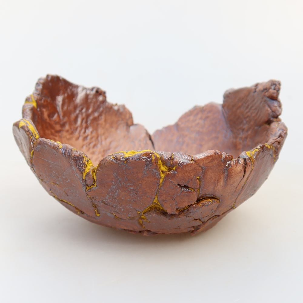 Keramická škrupina  11 x 10 x 6 cm, farba žltá
