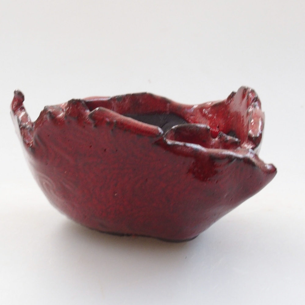 Keramická Škrupina 9 x 8 x 5 cm , farba červená