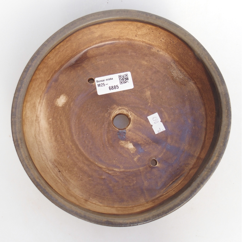 Keramická miska na bonsaje 21 x 21 x 6 cm, hnedá