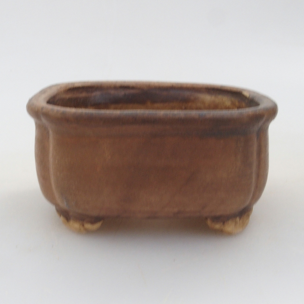 Keramická bonsai miska 7,5 x 7,5 x 3,5 cm, farba hnedá