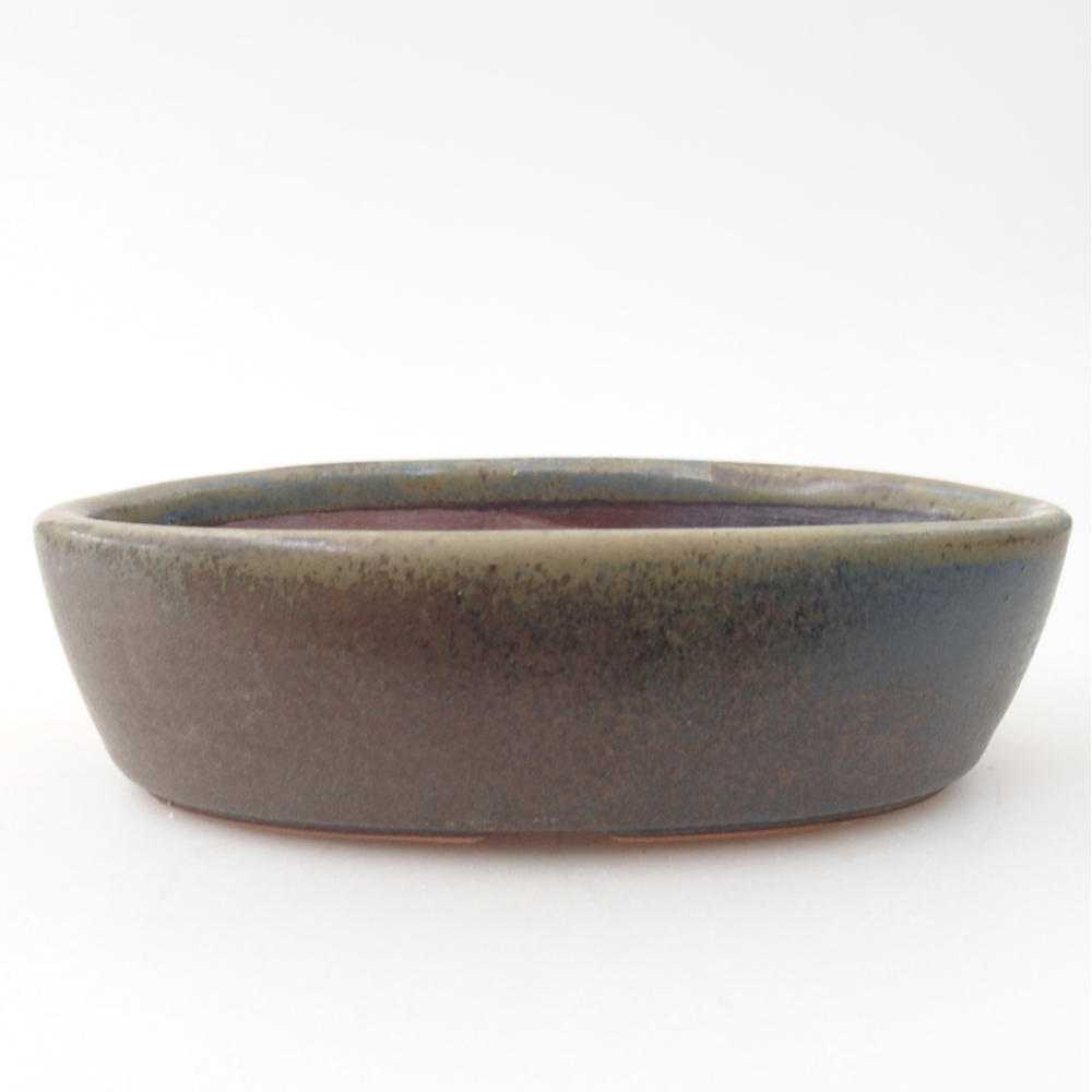 Keramická miska na bonsaje 15 x 9,5 x 4 cm, hnedá