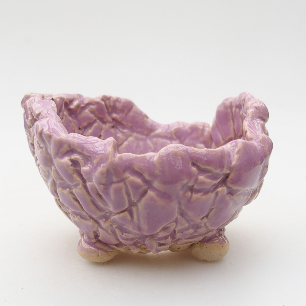 Keramická mušľa 9 x 9 x 6 cm , farba fialová