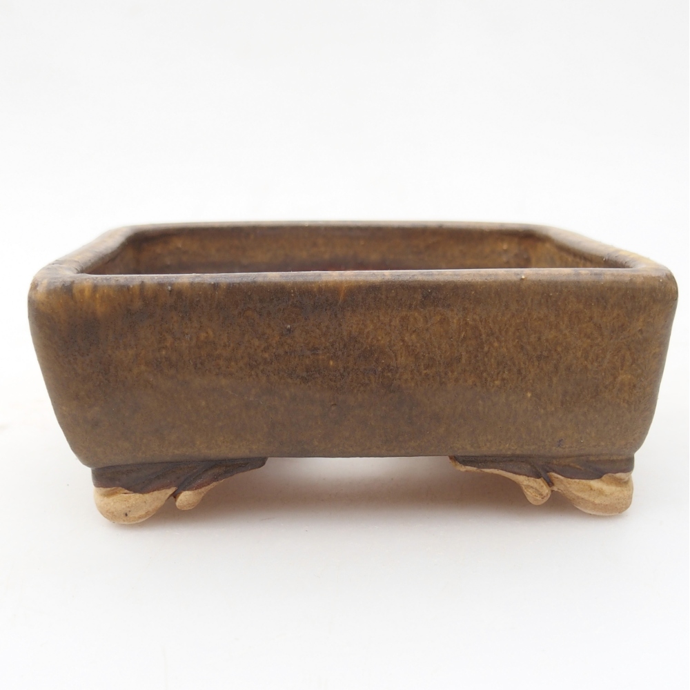 Keramická miska na bonsaje 10 x 8 x 4 cm, hnedá