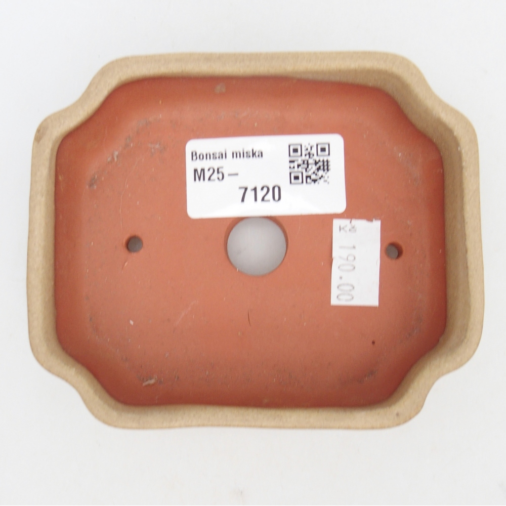 Keramická miska na bonsaje 10 x 8,5 x 2,5 cm, farba béžová