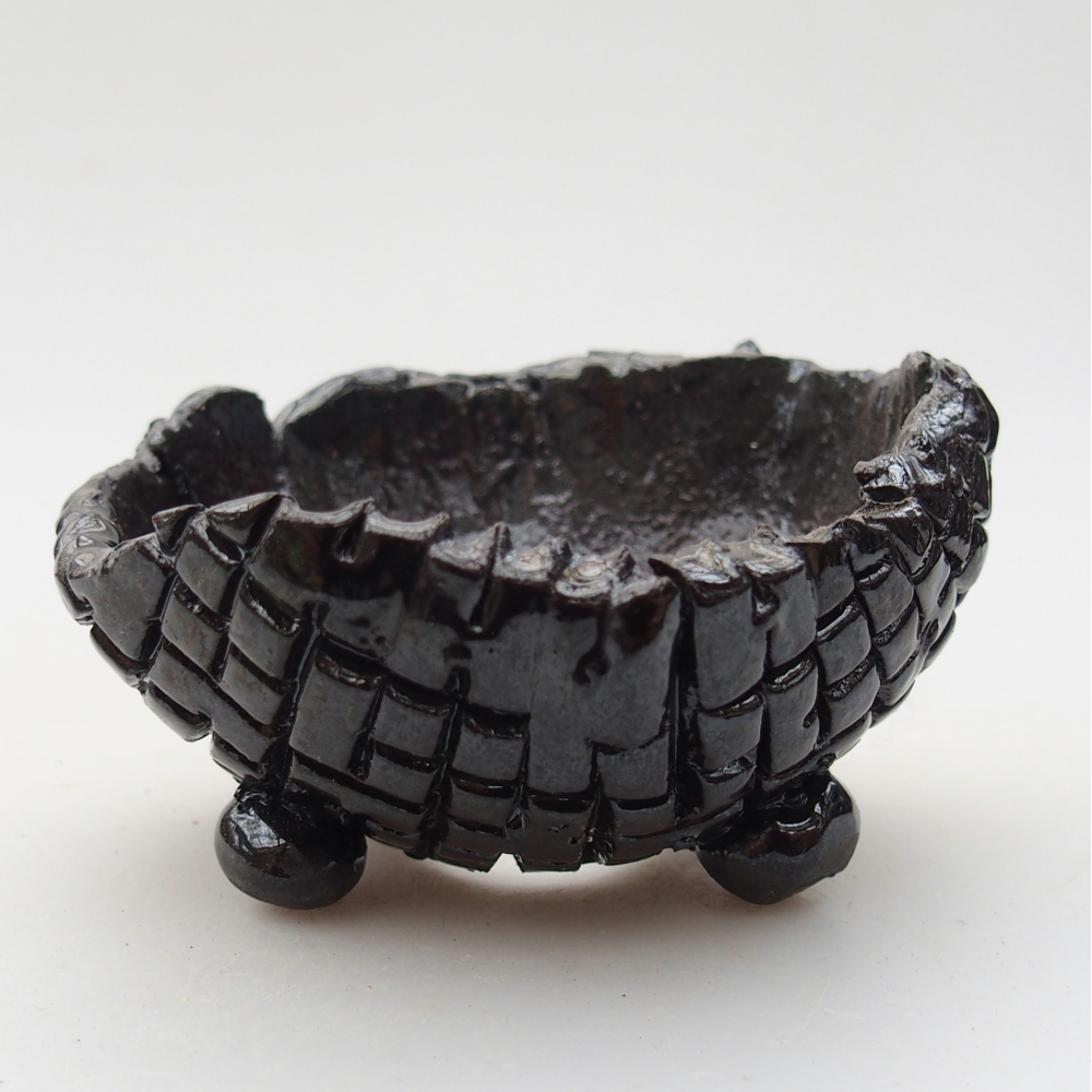 Keramická mušľa 8,5 x 8 x 5 cm , farba čierna