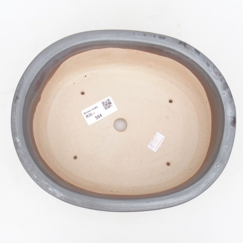 Keramická bonsajová miska 23 x 19 x 7 cm, farba kovu