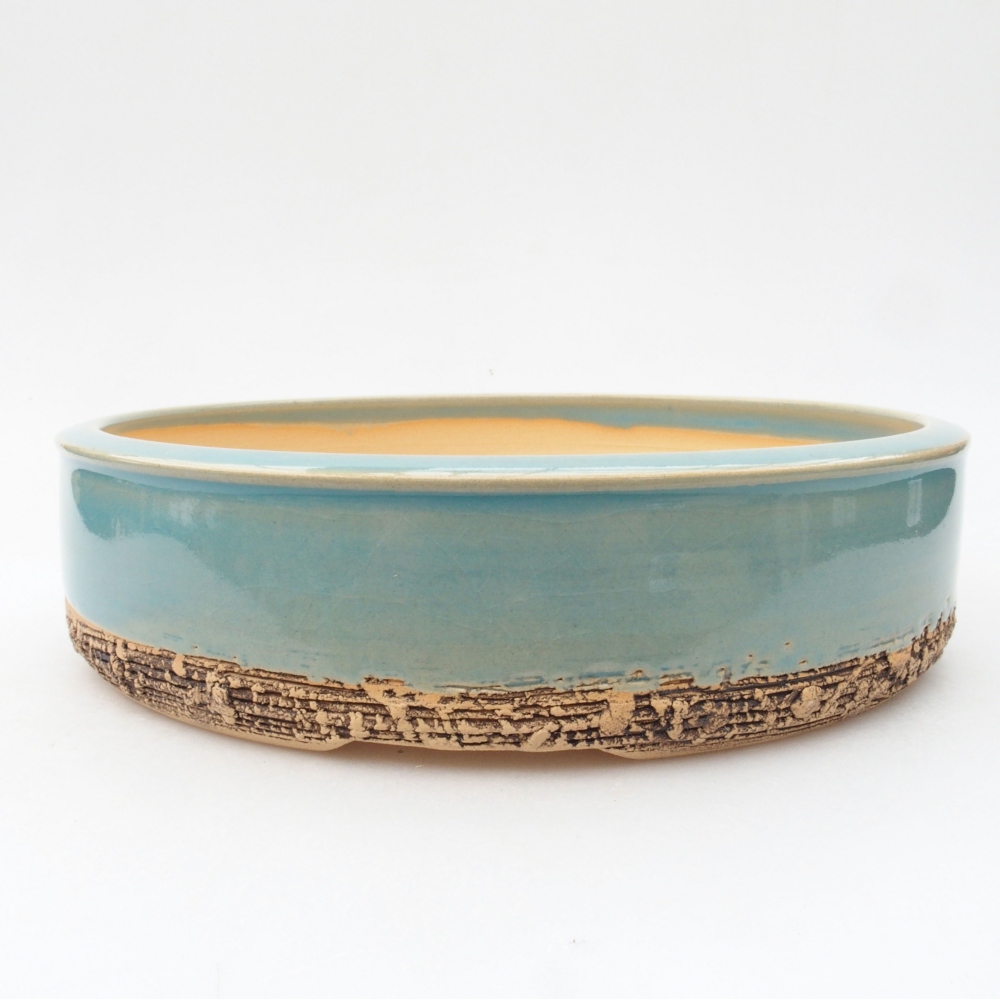 Keramická bonsai miska 21,5 x 21,5 x 5 cm, farba modrá