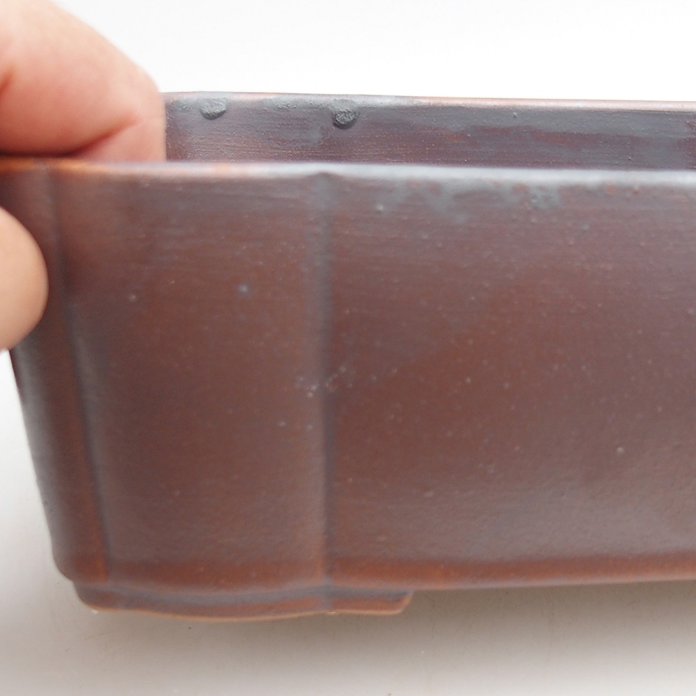 Keramická miska na bonsaje 20 x 17 x 7 cm, farba kovu