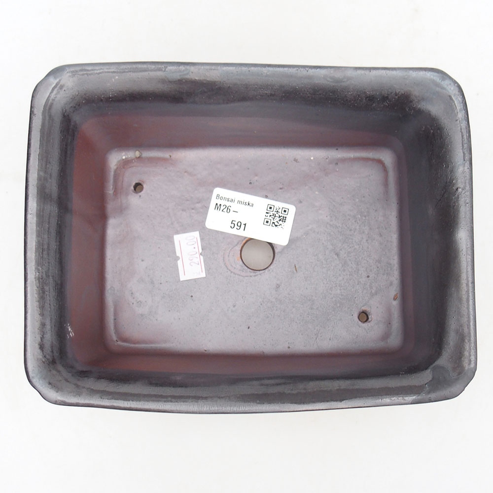 Keramická miska na bonsaje 18 x 14 x 7,5 cm, čierna