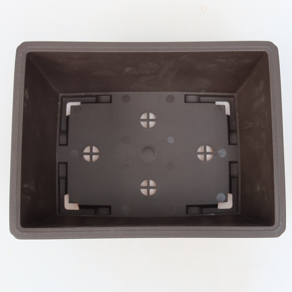 Plastová miska na bonsaje MP-2vacl, hnedá – 20 × 14,5 × 7,5 cm