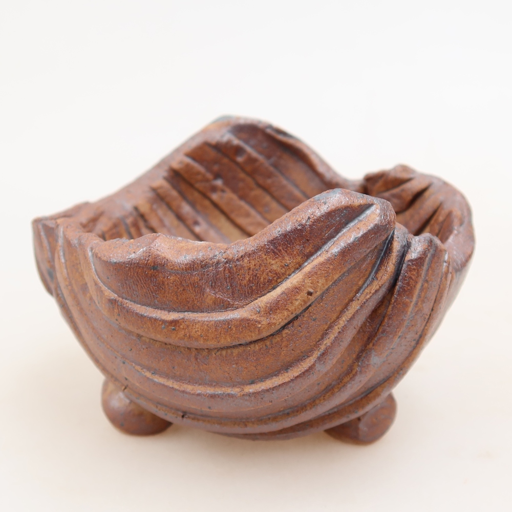 Keramická mušľa 9 x 8,5 x 6 cm , farba hnedá